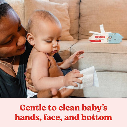 Huggies Simply Clean Unscented Baby Wipes, 11 Flip Lid Packs (704 Wipes Total)