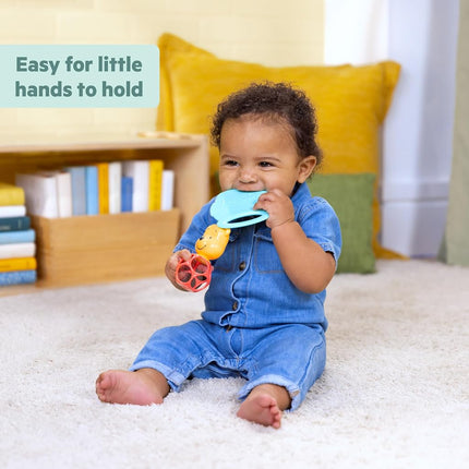 Disney Baby Winnie The Pooh Jingle & Shake Rattle Toy by Bright Starts with Easy-Grasp Oball Technology, Unisex, Newborns & Up