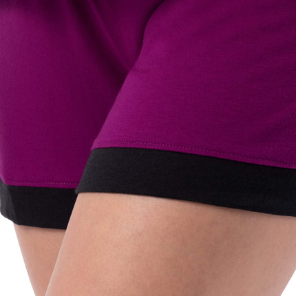 Fruit of the Loom Women's Sleeve Tee and Short 2 Piece Sleep Set, Berry, Medium