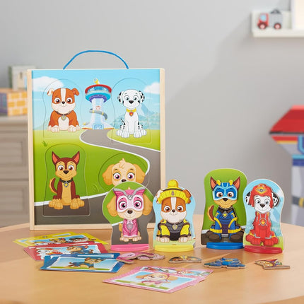 Melissa & Doug PAW Patrol Wooden Magnetic Pretend Play – 64-Piece Set with Chase, Marshall, Skye & Rubble – Mix & Match Outfits for Interactive Storytelling – Toy for Kids Age 3 Plus