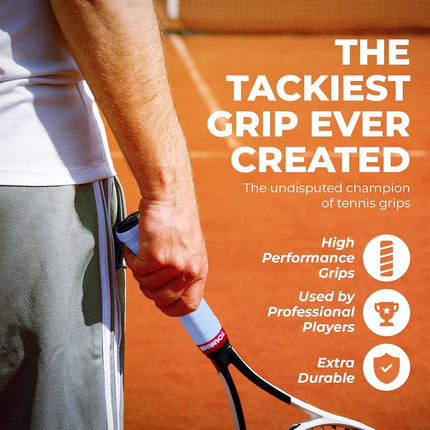 Tourna Unique Mega Tac Weib Overgrip (Pack of 10) - White, One Size