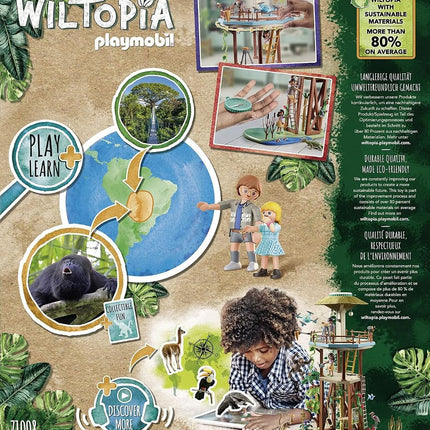Playmobil Wiltopia 71008 Research Tower with Compass and Toy Animals, Sustainable Toy for Children Ages 4+