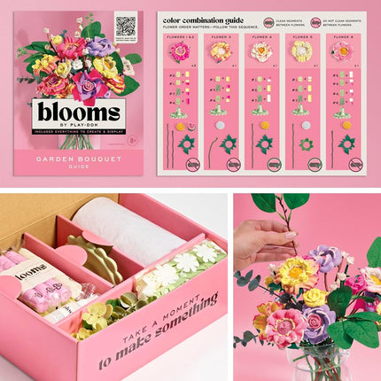 Blooms by Play-Doh Garden Flower Bouquet Making Kit, Floral Crafts for Adults, DIY Relaxing Home Décor Set