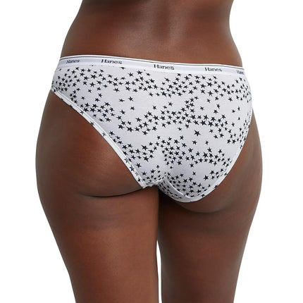 Hanes Women's Originals Panties Pack, Breathable Cotton Stretch Underwear, Style, Basic Color Mix, 6-Pack Bikinis, L (Pack of 6)