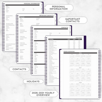 2026-2031 Monthly Planner/Monthly Calendar - 5 Year Planner from Jul. 2026 - Jun. 2031, 60 Month Planners, 9" x 11", Monthlys Calendar 2026-2031 with Tabs + Double-Side Pocket + Durable Polypropylene