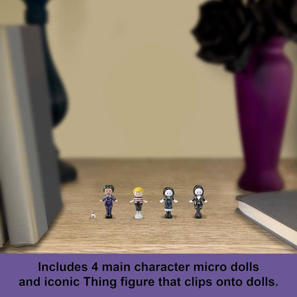 Polly Pocket Collector Playset, The Addams Family Compact with 4 Special Edition Character Dolls and 10 Accessories
