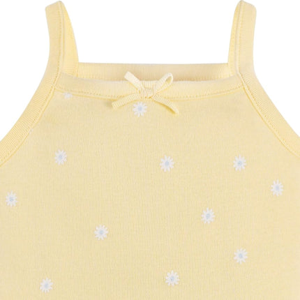 Gerber Baby Girls Multi-pack Sleeveless Onesies Bodysuit, White Floral, 0-3 Months