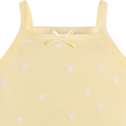 Gerber Paquete múltiple de mamelucos de una pieza sin mangas para bebé niña, estampado floral blanco, 3-6 meses