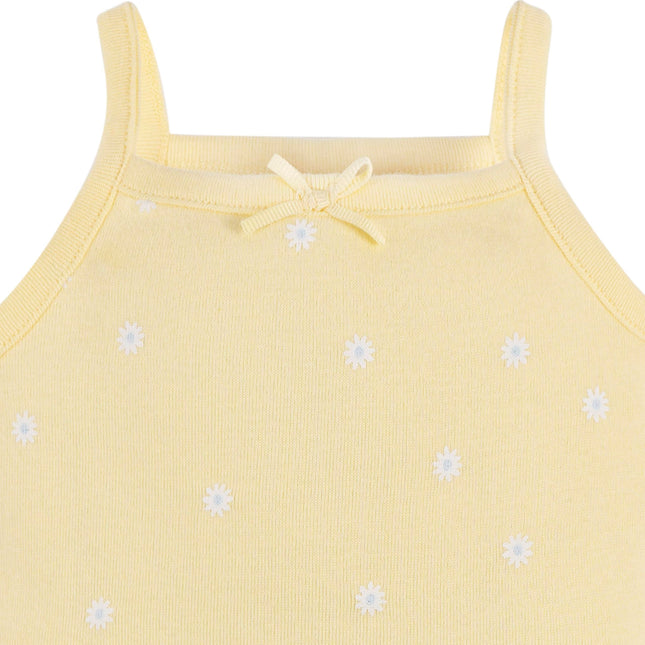Gerber Baby Girls Multi-pack Sleeveless Onesies Bodysuit, White Floral, 24 Months