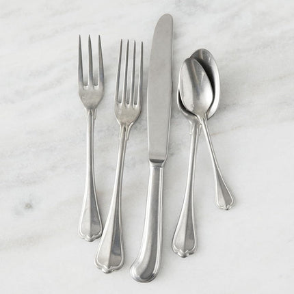 Fortessa San Marco 18/10 Flatware 5 Piece Place Setting, Service for 1, Antique Silver