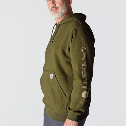 Carhartt Men's Midweight Sleeve Logo Hooded Sweatshirt (Regular and Big & Tall Sizes) Sweatshirt (Pack of 1), S