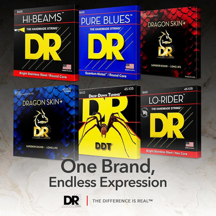 DR Strings BKB-45 BLACK BEAUTIES� - BLACK Coloured Bass Strings: Medium 45-105
