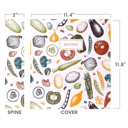 Jot & Mark 3 Ring Recipe Binder 8.5" x 11" | Full-Page with Clear Protective Sleeves and Color Printing Paper for Family Recipes (8.5"x11" Recipe Binder, Autumn Harvest)