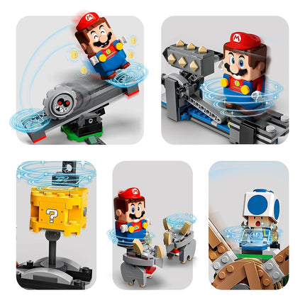 LEGO 71390 Building Set, Super Mario Reznor Knockdown Expansion Set, Collectible Buildable Game Toy for Kids with Blue Toad Figure, Multicolor, Gifts for Girls and Boys age 8 Plus