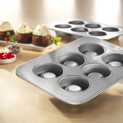 USA Pan Nonstick Brownie Bowl Pan, 6 Cup, Aluminized Steel