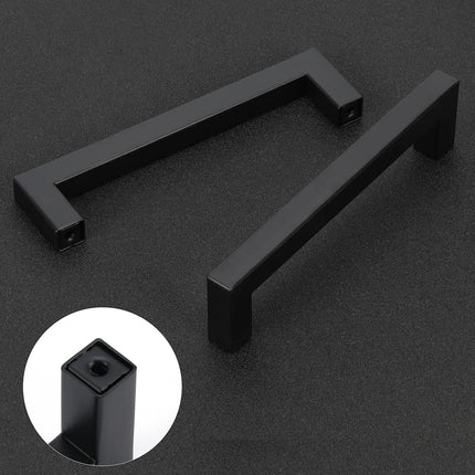 Redunest Cabinet Pulls Matte Black Cabinet Handles Square Drawer Pulls, 40 Pack 3 Inch Stainless Steel Kitchen Door Cupboard Cabinet Handles, Drawer Hardware Handles, 76mm Hole Centers