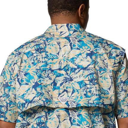 Columbia Men's Trollers Best Short Sleeve Shirt, Blue Echo Wild Caught, Medium