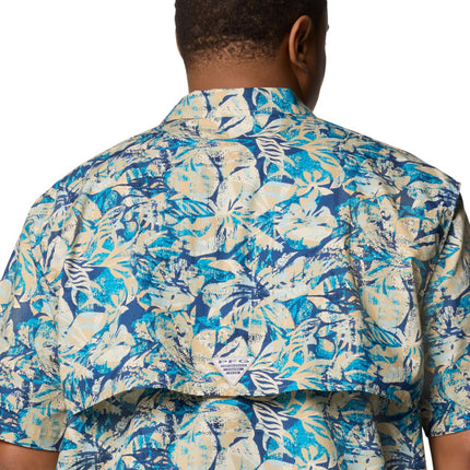 Columbia Men's Trollers Best Short Sleeve Shirt, Blue Echo Wild Caught, Medium