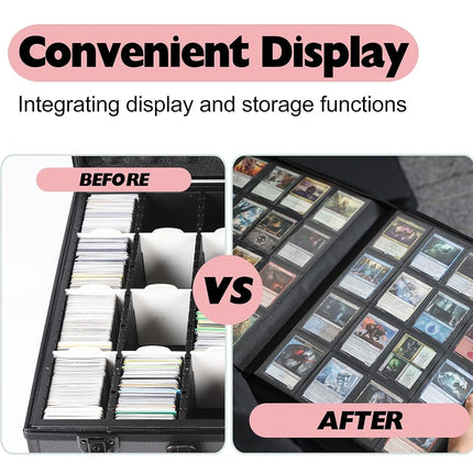 Premium 2000 Pocket Card Binder - 20 Pocket Trading Card Binder with Sleeves for 2000 Cards, Ringless Card Album for TCG - Model A, Light Pink