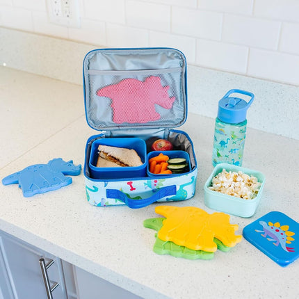 Wildkin Kids Ice Packs (4 Packs) for Boys & Girls, Perfect for Daycare & Preschool Slim & Reusable Ice Packs, Keep Lunches Fresh & Cool for School & Travel, Portable Ice Packs for Kids (Dinosaur)