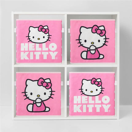Idea Nuova Hello Kitty Set of 2 Durable Storage Cubes with Handles, 10"x10"x10" Cubes