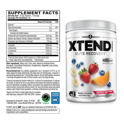 Scivation Xtend BCAA Powder, Branched Chain Amino Acids, BCAAs, Fruit Punch, 30 Servings