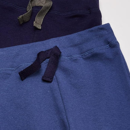 Hudson Baby Baby Cotton Pants, 3 Pack, Navy/Gray Striped, 9-12 Months