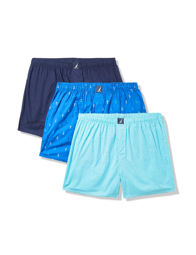 Nautica Men's Classic Cotton 3-Pack Woven Boxer Sh