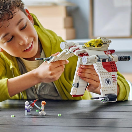 LEGO® Star Wars: The Clone Wars™ V-19 Torrent Starfighter 75432 Vehicle Set, Building Toy for Kids, Buildable Starship, 3 Characters, Blue and Red Lightsabers™, Toy Idea for Boys, Girls and Fans
