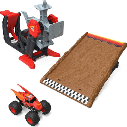 Monster Jam - Coffret de jeu 1:64 - Camion Dragonoid, figurine de pilote, décalcomanies - Vert - Enfant - Monster Truck