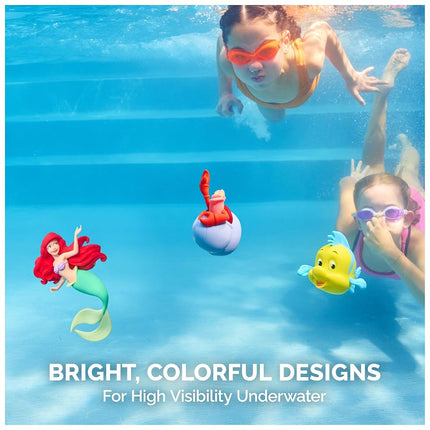SwimWays Disney Princess Ariel Dive Characters 3-Pack, Swimming Pool Accessories & Kids Pool Toys, Pool Party Supplies & Water Toys for Kids Aged 5 & Up