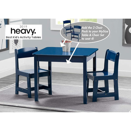 Delta Children Ma table et mes chaises pour enfants MySize (2 chaises incluses) – Idéales pour les activités créatives, l'heure du goûter, l'école à la maison, les devoirs et plus encore, Bleu