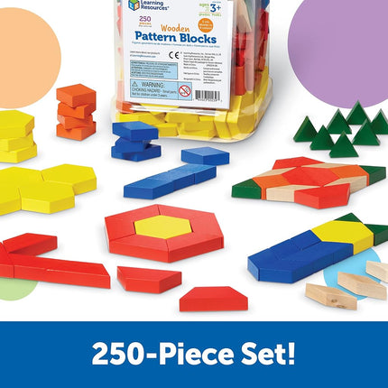 Learning Resources 1cm Wooden Pattern Blocks (Set of 250)