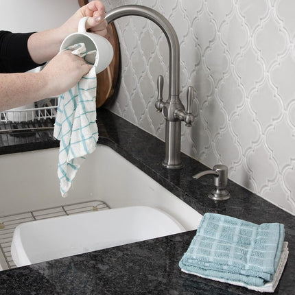 Ritz 82466 100% Terry Cotton, Highly Absorbent Dish Cloth Set, x 12”, 6-Pack, Dew