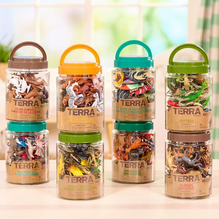 Terra by Battat Sea Animal Toys in Tube, 60 Ocean Animal Figures, Animals