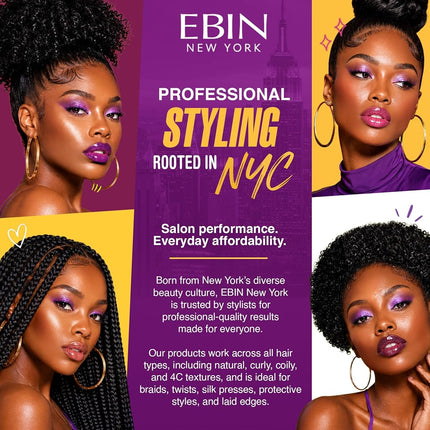 EBIN NEW YORK Braid Formula Conditioning Gel, Medium Hold, 11oz | Great for Braiding, Twisting, Edges, No Residue, No Flaking, Strong Hold, High Shine, Smoothing with Clean & Aloe Vera Scent