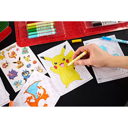Crayola Pokemon Art Kit for Kids (45pcs), Pokemon Coloring Book Pages & Stickers, Christmas Gifts for Grandkids, DIY Craft Kit for Girls & Boys, Ages 4+