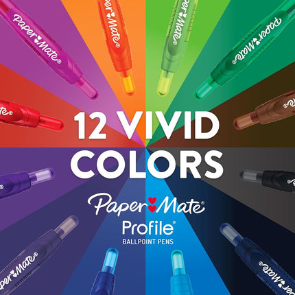 Paper Mate Profile Ballpoint Pens, Bold Point, Black, Box of 36
