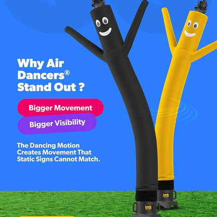 LookOurWay Air Dancers Inflatable Tube Man Attachment - 10 Feet Tall Wacky Waving Inflatable Dancing Tube Guy for Business Promotion - Blower Not Included - Black