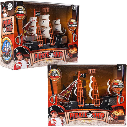 Rhode Island Novelty 10 Inch Pirate Ship Toy Boat One Per Order