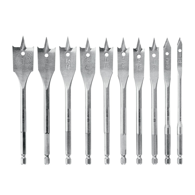 BOSCH SB0010 10-Piece Chisel-Point Spade Bit Assor