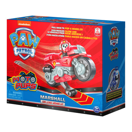 La Patrulla Canina Moto Pups Motocicletas | Motor de Retrofricción y Personajes, Figura: Marshall