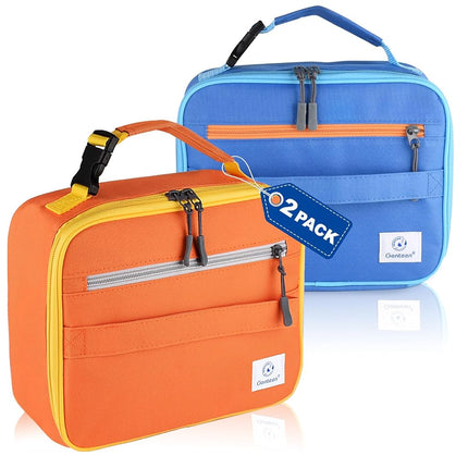 2 Packs Insulated Soft Lunch Bag with Double Zippe