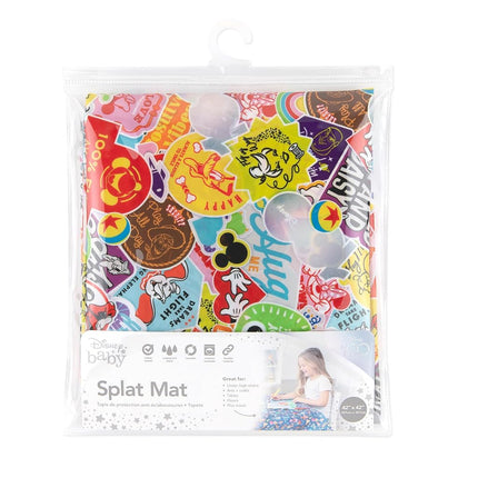 Bumkins Disney Baby Splat Mat for Under High Chair, Babies Toddlers Eating Mess Mat, Waterproof Reusable Cloth for Arts and Crafts, Play Mat for Kids, Fabric 42inx42in, 100 Years of Fun