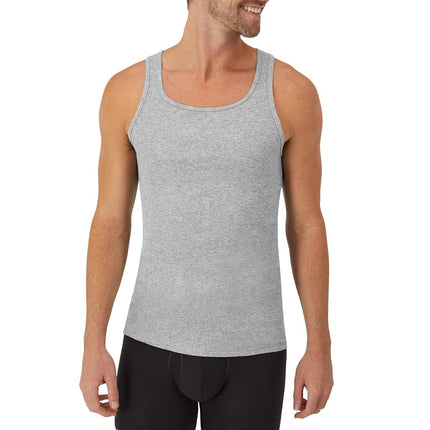 Hanes Men's, Moisture-Wicking Ribbed, Lightweight Cotton Tank Undershirts, Multi-Pack Underwear, Assorted 6-Pack, 3XL (Pack of 6)