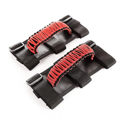Rugged Ridge | Grab Handle Kit, Paracord, Red/Blac