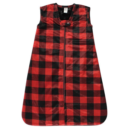 Hudson Baby Unisex Baby Plush Faux Fur Sleeping Bag, Wearable Blanket, Buffalo Plaid, 0-6 Months, Buffalo Plaid, 0-6 Months