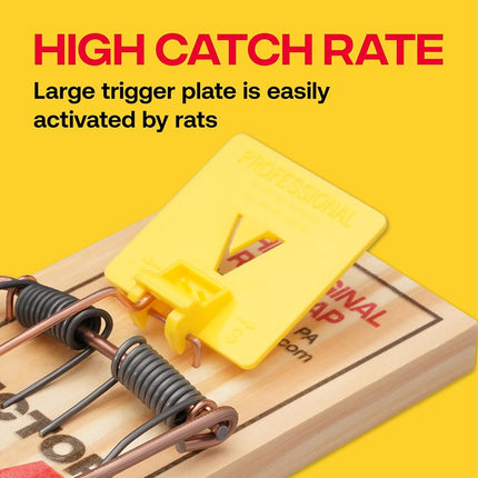 Victor M205-9 Easy Set Plastic Pedal Sustainably Sourced FSC Wood Humane Snap Rat Trap - 9 Wooden Traps