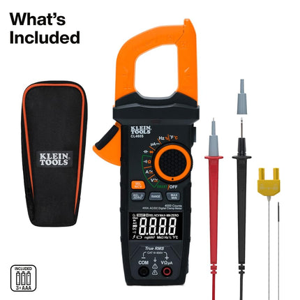 Klein Tools CL460S 400A AC/DC Auto-Ranging Smart Digital Clamp Meter with TRMS, Multimeter, Voltage Meter, Backlit Display, Amp Meter, Electrician Tools
