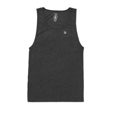 Volcom Men's Solid Tank T-Shirt, Dark Black Heathe